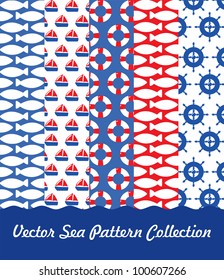Vector sea pattern white