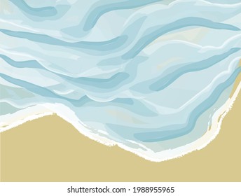 vector sea and sand illustration, wallpaper and background