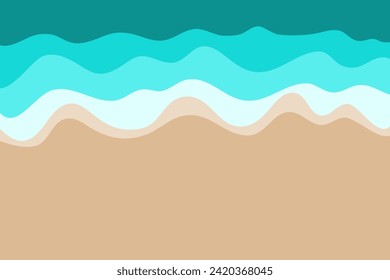vector of sea and sand wavy abstract background, Coast vacation travel concept. 