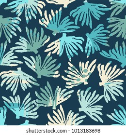 Vector sea seamless pattern with hand drawn textures. Modern abstract design for paper, cover, fabric, interior decor and other users