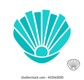 Vector sea shell logo or icon