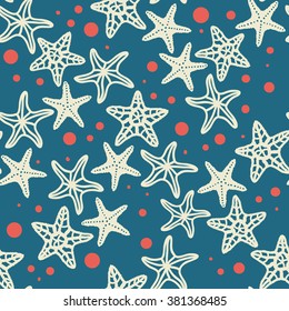 vector sea shells seamless pattern. It can be used for wallpaper, fabric design, textile design, cover, wrapping paper, banner, card, background, print