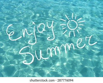 Vector sea shiny realistic water. Enjoy summer. Vector illustration can be used for web design, surface textures, summer posters, trip and vacations cards design.