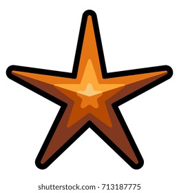 Vector Sea Starfish Isolated On White Background