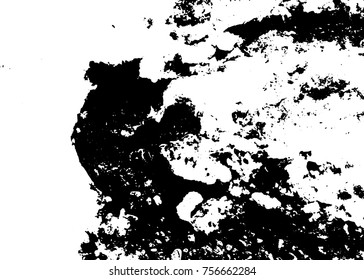 Vector sea stones background. Black and white texture. Vector illustration