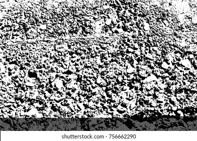 Vector sea stones background. Black and white texture. Vector illustration
