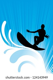 vector sea surfer