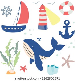 Vector of the sea theme