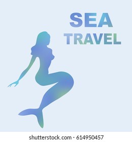 vector of sea travel banner with mermaid