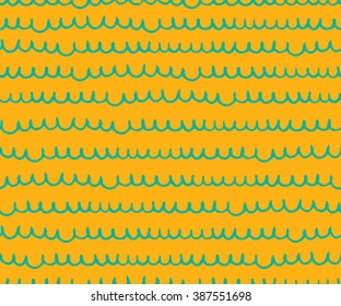 Vector sea wave seamless pattern. Ocean waves background. Summer sea waves pattern. 