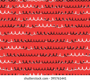Vector sea wave seamless pattern. Ocean waves background. Summer sea waves pattern. 