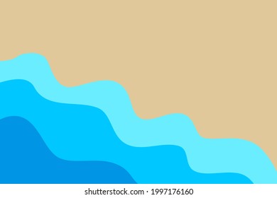 Vector de mar ondeado en la playa de arena.