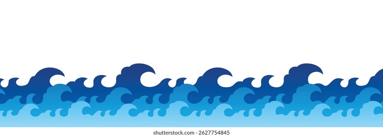 Vetor mar ondas sem emenda caricatura estilo banner
