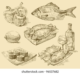 vector seafood