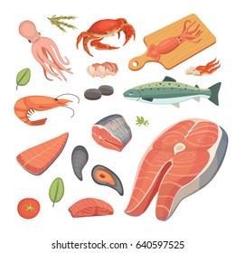 Food Ingredients Seafood Stock Vector (Royalty Free) 1015118026