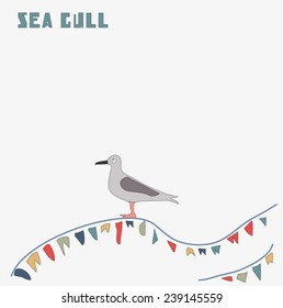 Vector seagull (Can be used as picture for cards, invitations, DIY projects, web sites or for any other design) 
