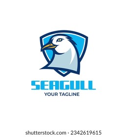 Vector seagull head emblem mascot logo