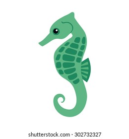 vector seahorse on a white background