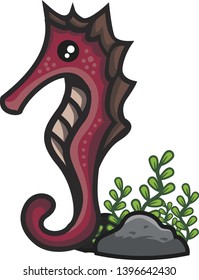Vector seahorses for children's book illustrations