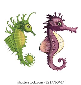 gráficos de ilustraciones vectoriales de peces de caballitos de mar vectoriales vectoriales vectoriales vectoriales