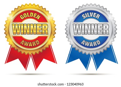 Vector Seal of Gold And Silver Awards