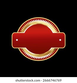 Sello de Vector con color oro rojo. Insignia de lujo para elemento de diseño.