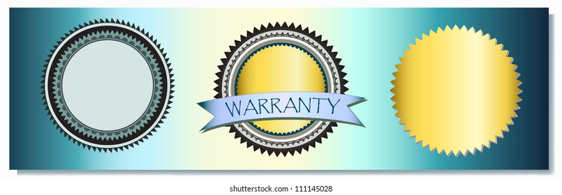 vector of seal stamp or sticker labels for website document warranty guarantee or sale icon, elegant gold star burst of luxurious round fancy pattern design element for embossed look and ribbon. eps10