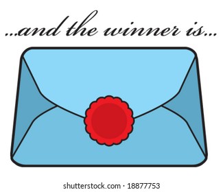 Vector Sealed Envelope With The Name Of The Award Winner Inside