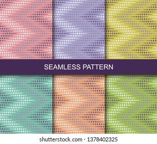 Vector sealess pattern. Colorfull repeating geometric tiles with zigzag.