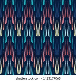 Vector sealess pattern. Colorfull repeating geometric tiles with zigzag.