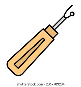 Vector Seam Ripper Filled Outline Icon Design

