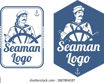 Logo del Vector Seaman Sailor Sea