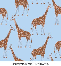 Vector seamles pattern with giraffe