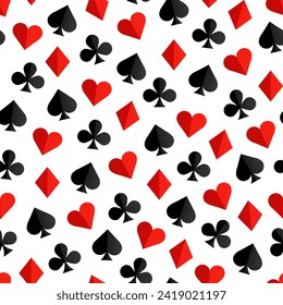 Vector seamles pattern with playing cards suits