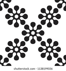 Vector seamles pattern of round flowers