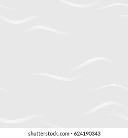 Vector seamless 3D light abstract background with convex stylized waves. EPS10 pattern.