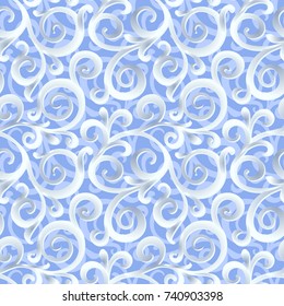 Vector seamless 3d ornate winter background. Eps-8
