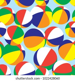 Vector seamless abstract 3d effect background. Bright colorful balls.