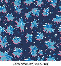 Vector seamless abstract active dynamic stylized flower graphical print. Nature inspiration. Summer time.geometric  rhythm. Urban design.