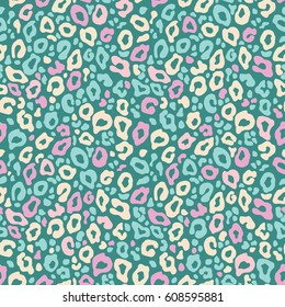 Vector seamless abstract background. Animal leopard print pastel monochrome pattern. Textile fabric printing