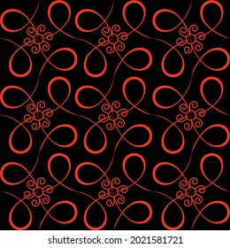 Vector seamless abstract background in black and red.
