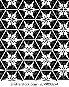 Vector seamless abstract background in black and white.