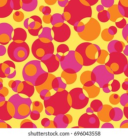 Vector seamless abstract background with colorful circles. 