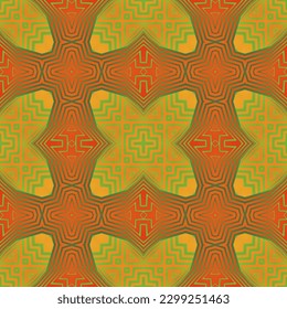 Vector seamless abstract background in orange color combined with red color