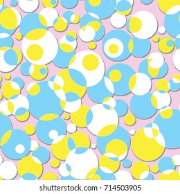 Vector seamless abstract background with pale circles. 