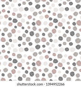 Vector  seamless abstract background with small pastel colored elements, freehand doodles pattern.
