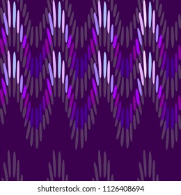 Vector seamless abstract background in ultra violet color zigzag from color spots oval shape pattern for wallpaper textile design scarves umbrellas hijab