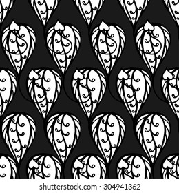 Vector Seamless Abstract Black and White Tribal Pattern. Hand Drawn Ethnic Texture, Flight of Imagination
