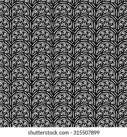 Vector Seamless Abstract Black and White Tribal Pattern. Hand Drawn Ethnic Texture, Flight of Imagination