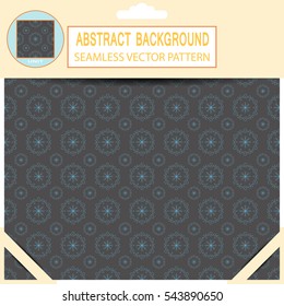 Vector seamless abstract dark gray and blue pattern in the package with pattern unit and shadow.